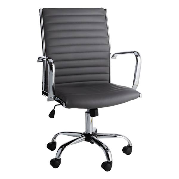 Crosby St. Maxwell Adjustable Faux Leather Office Chair, Grey