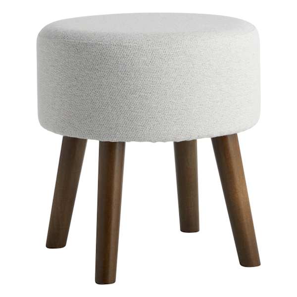 Emmy Stool with Dark Wooden Legs, Taupe