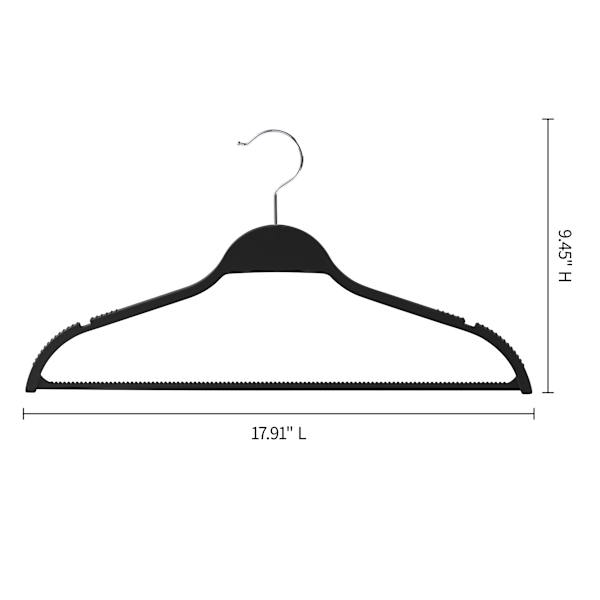 12-Piece Non-Slip Suit Hangers, Black
