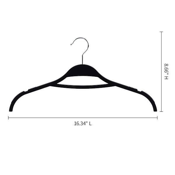 12-Piece Non-Slip Shirt Hangers, Black