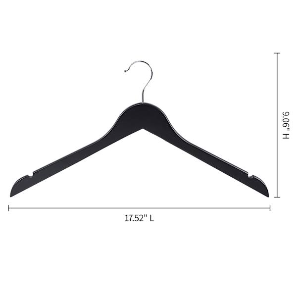 5-Piece Wood Shirt Hangers, Black
