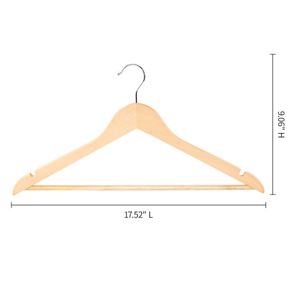 20-Piece Suit Hangers, Natural Wooden