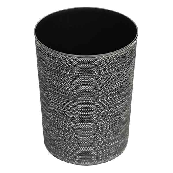 Deco Wrap Wastebasket, Black & Silver