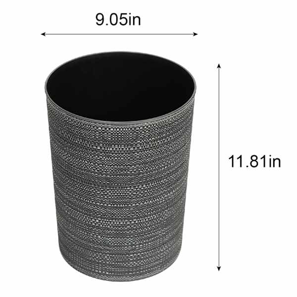 Deco Wrap Wastebasket, Black & Silver