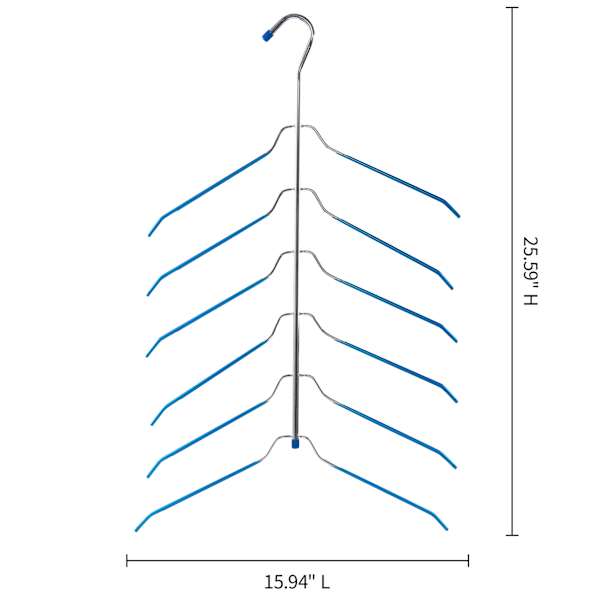 6-Layer Gel Grip Blue Shirt Hanger
