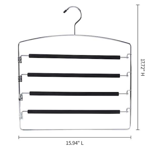 5-Tier Foam Pant Hanger, Black