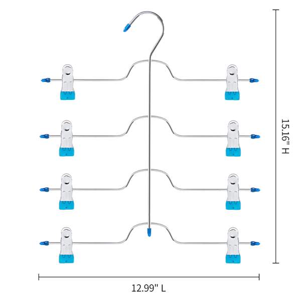 4-Tier Blue Gel Grip Clip Skirt Hanger