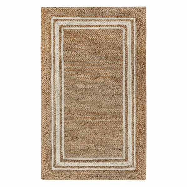 Natural & Ivory Braided Border Jute Accent Rug, 27x45