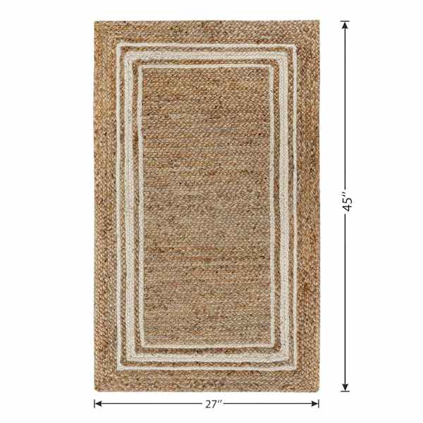 Natural & Ivory Braided Border Jute Accent Rug, 27x45