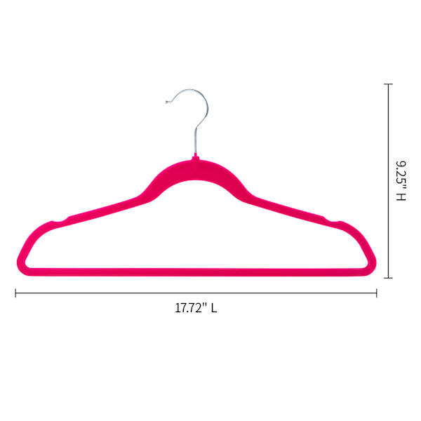 10-Pack Velvet Hanger Sets, Fuchsia