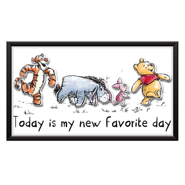 Framed Today Is My New Favorite Day Winnie The Pooh Wall Art, 18x10
