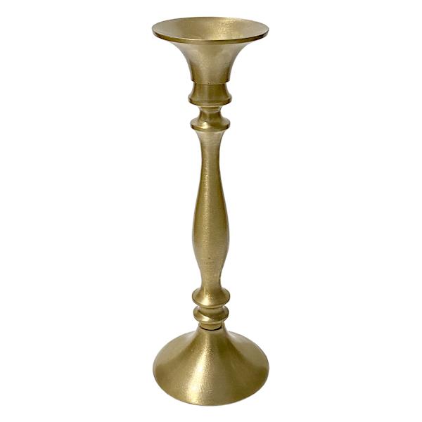 Antique Gold Taper Candle Holder, 11"