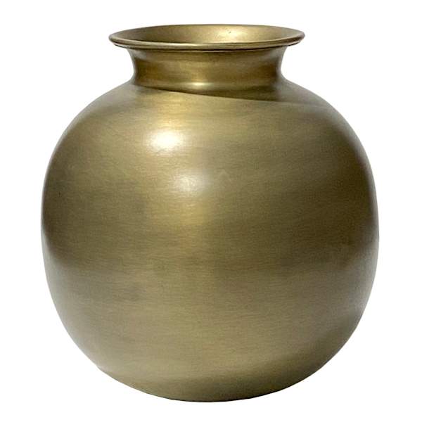 Antique Brass Metal Vase, 7"