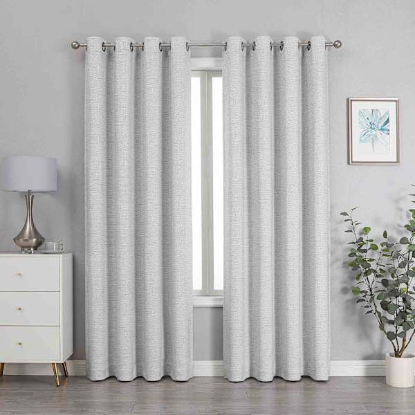 Sun Shield Grey Blackout Grommet Curtain Panel, 95"