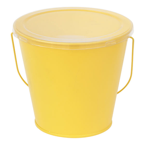 Yellow Metal Citronella Bucket Candle, 12oz