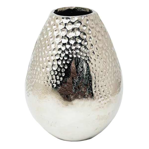Ty Pennington Silver Dimpled Egg Vase, 8.5"