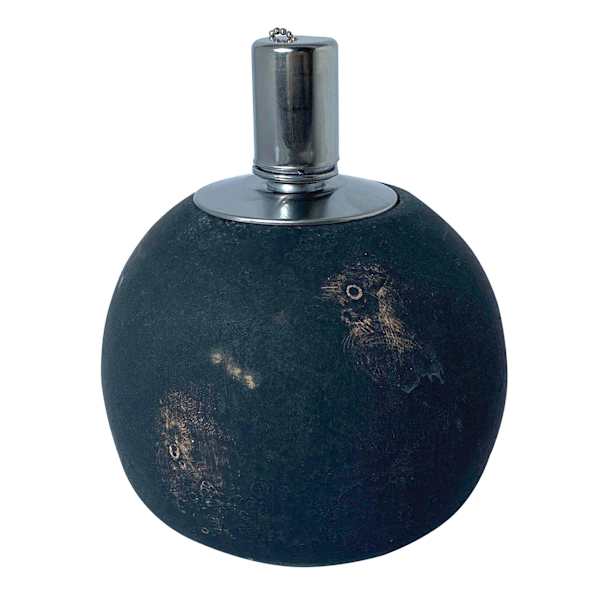Black Cement Round Tabletop Torch, 6.1"