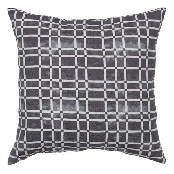 Crosby St. Black Grid Square Outdoor Throw Pillow, 16"