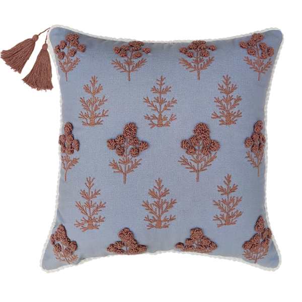 Honeybloom Embroidered Floral Throw Pillow, 18"