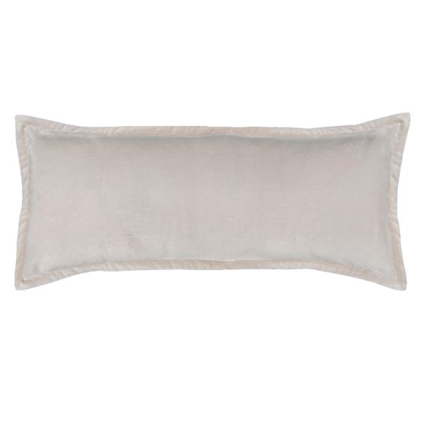 Providence Cream Cotton Velvet Throw Pillow, 14x36