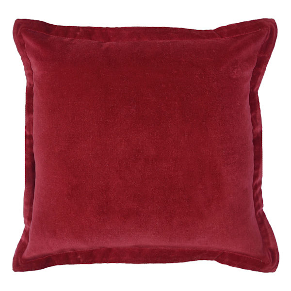 Providence Burgundy Cotton Velvet Throw Pillow, 18"