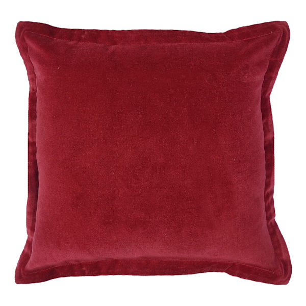 Providence Burgundy Cotton Velvet Euro Throw Pillow, 24"