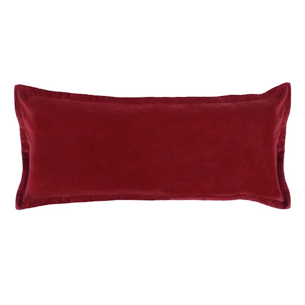 Providence Burgundy Cotton Velvet Throw Pillow, 14x36