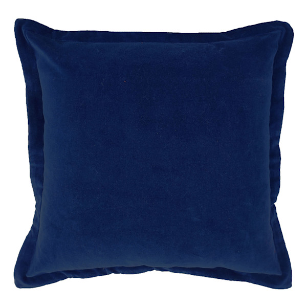 Providence Navy Blue Cotton Velvet Euro Throw Pillow, 24"