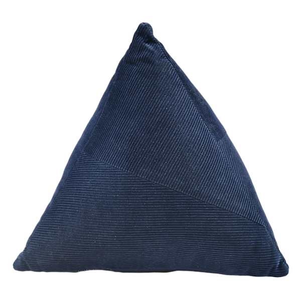 Crosby St. Navy Blue Corduroy Triangle Shaped Throw Pillow, 14x15