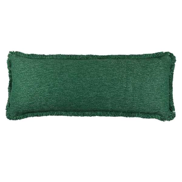 Found & Fable Solid Green Woven Throw Pillow with Fringe, 14x36