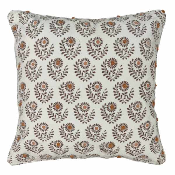 Honeybloom Flower Embroidered Throw Pillow, 18"