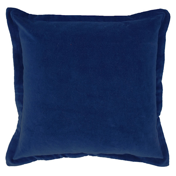 Providence Navy Blue Cotton Velvet Throw Pillow, 18"