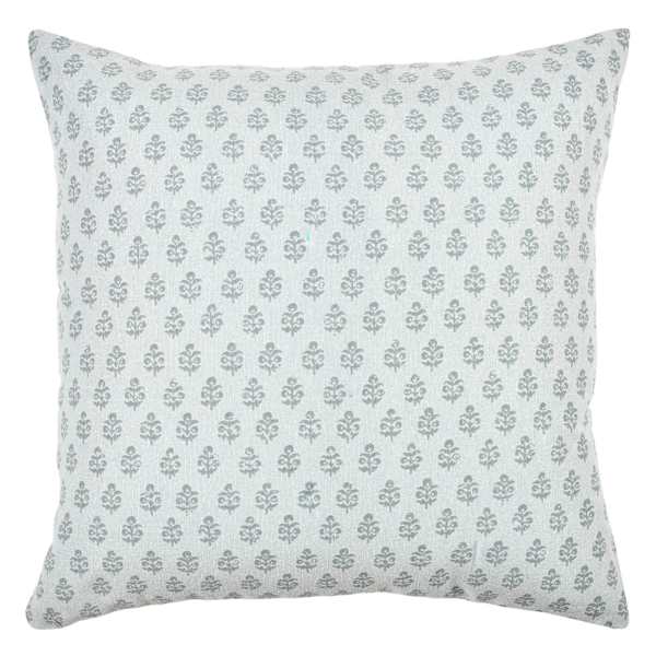 Honeybloom Blue Floral Print Throw Pillow, 18"