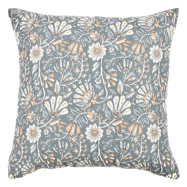 Honeybloom Vintage Indian Floral Printed Throw Pillow, 18"