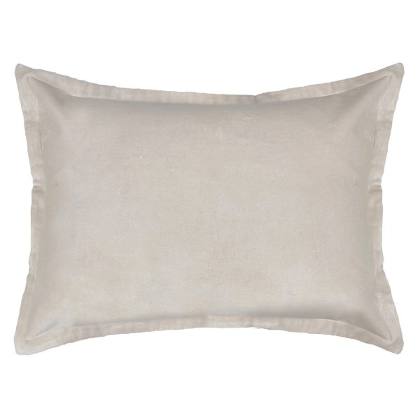 Providence Cream Cotton Velvet Throw Pillow, 14x20