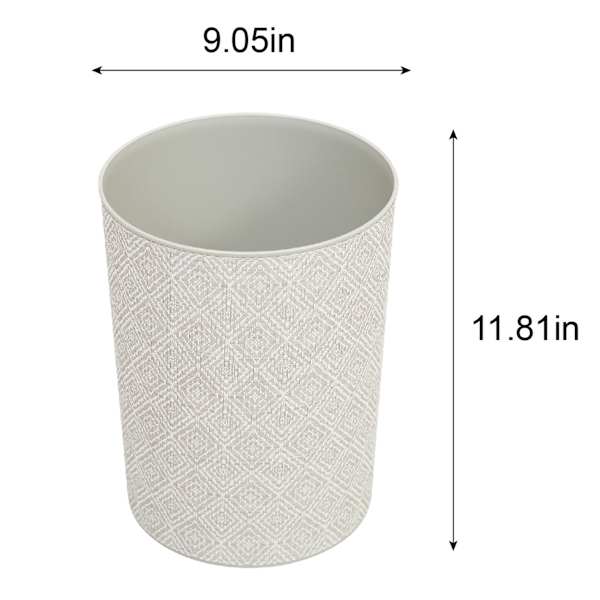Winslow Light Grey Round Trash Bin, 10l