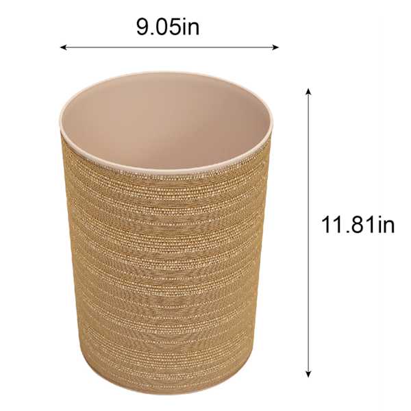 Winslow Gold Round Trash Bin, 10l