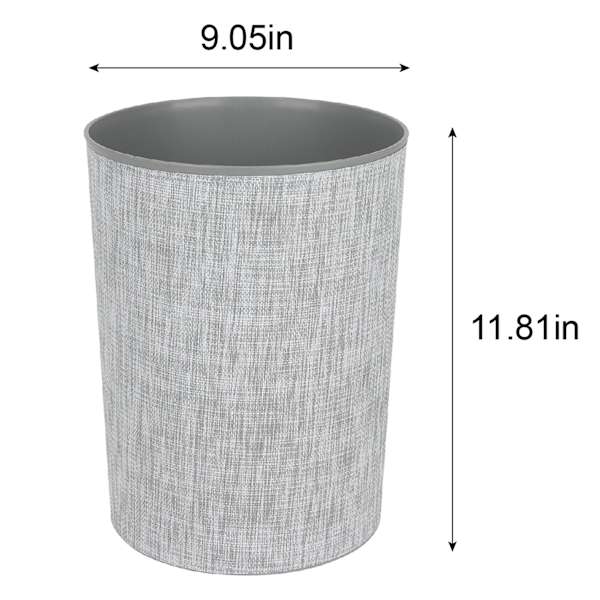 Winslow Grey & White Round Trash Bin, 10l