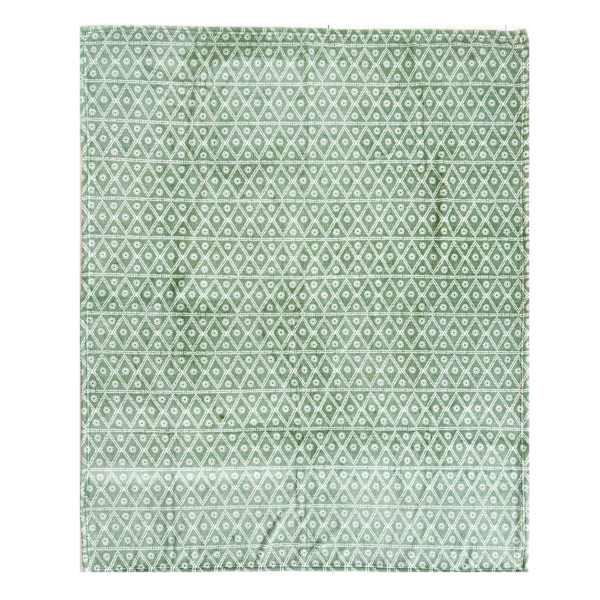 Green Ditsy Diamond Micro Plush Throw Blanket, 50x60