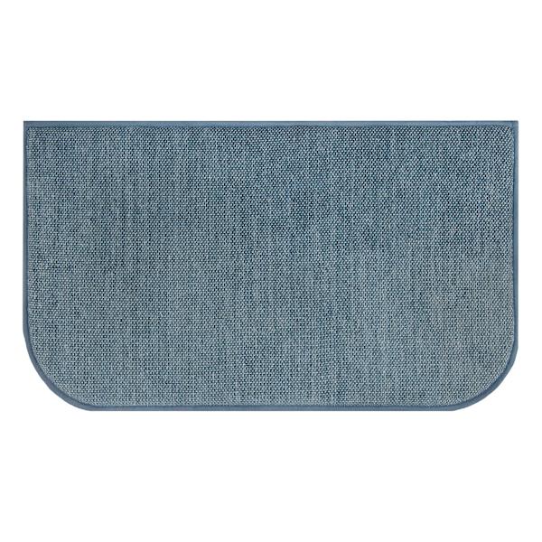 Blue Woven Chenille Washable Kitchen Mat, 20x34