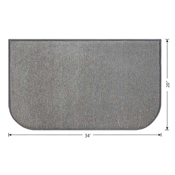 Grey Woven Chenille Washable Kitchen Mat, 20x34