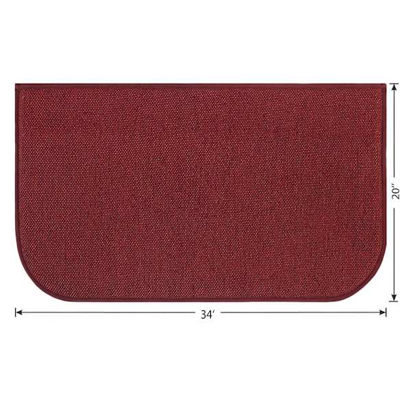 Red Woven Chenille Washable Kitchen Mat, 20x34