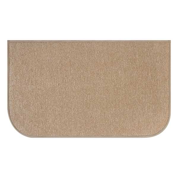Tan Woven Chenille Washable Kitchen Mat, 20x34