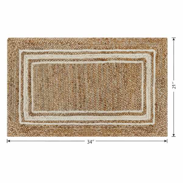 Natural & Ivory Braided Border Jute Accent Rug, 21x34