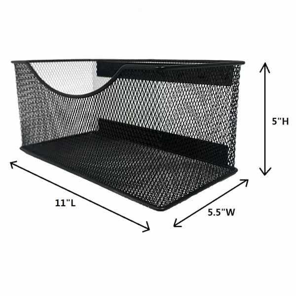Black Metal Mesh Magnetic Organizer, Large