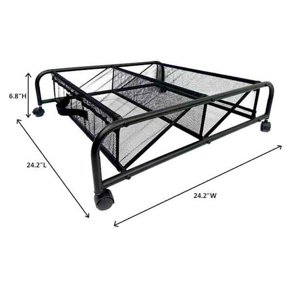 Under Bed Rolling Shoe Rack, Black