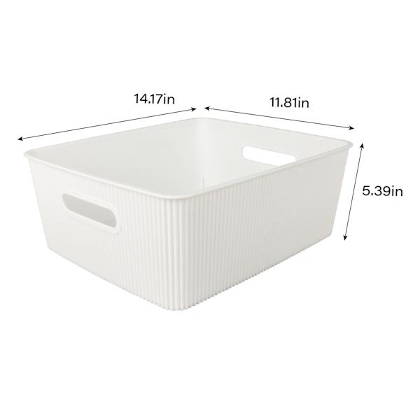 Doric White Storage Basket, Medium