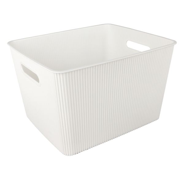 Doric White Storage Basket, Large