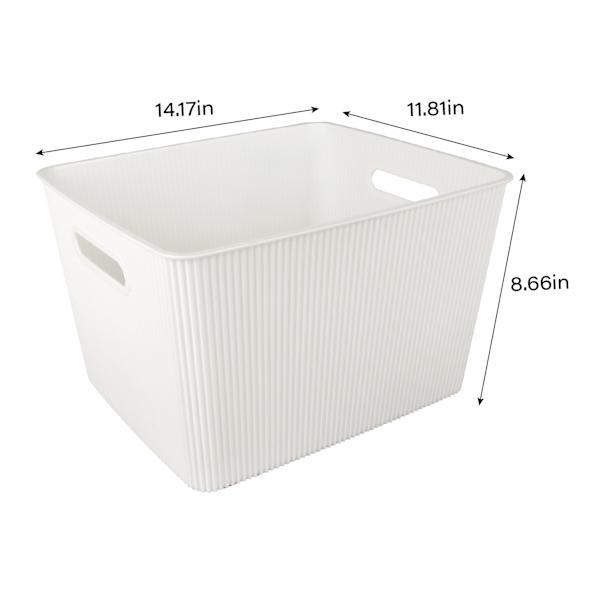 Doric White Storage Basket, Large
