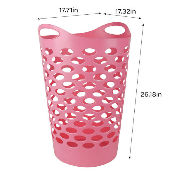 Pink Flexible Laundry Hamper, 60l